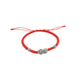 Pure Silver Pixiu Red String Bracelet